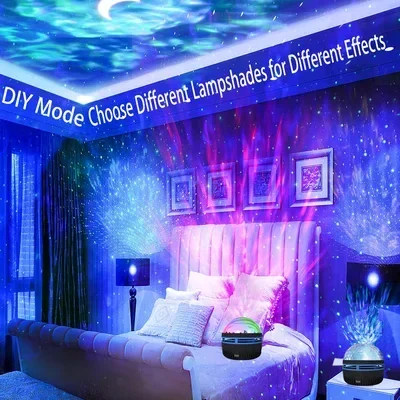 2 in 1 Northern Lights and Ocean Wave Projector with 14 Light Effects for Bedroom, Game Rooms, Home Theater, Party
