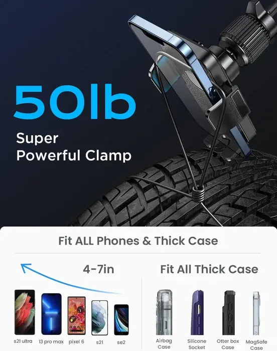 Adjustable car phone mount in use