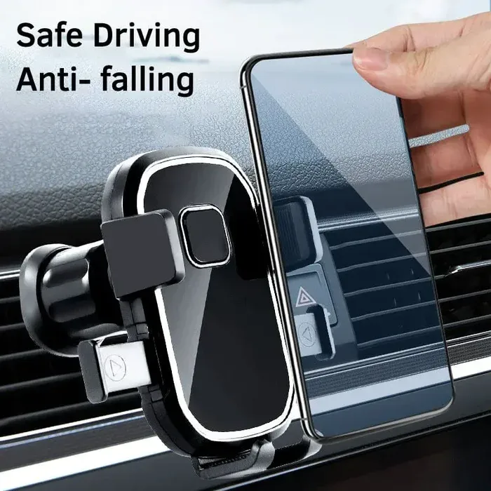 Car phone mount attached to air vent