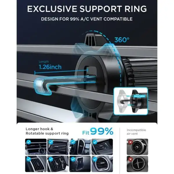 Adjustable holder showing different device sizes