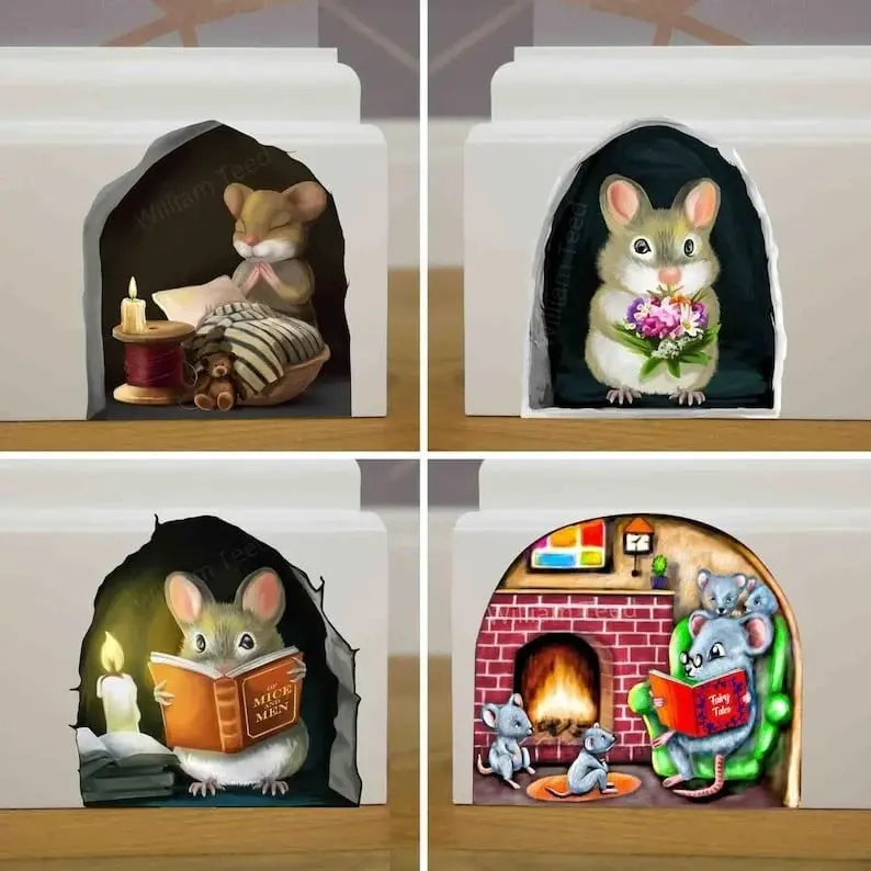 Mouse reading a book