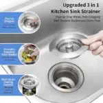 Upgraded 3-in-1 Kitchen Sink Drain Strainer - Image 5