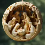 "Birth of Christ" Disc Flat Ornaments Set for Christmas - Image 10