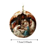 “Birth of Christ” Disc Flat Ornaments Set - Image 11