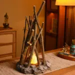 Woodland Campfire LED Night Lamp: Handmade Nature Decor - Image 2