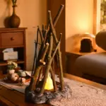 Woodland Campfire LED Night Lamp: Handmade Nature Decor - Image 6