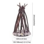 Woodland Campfire LED Night Lamp: Handmade Nature Decor - Image 9